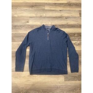 Johnnie O Mens Pullover Quarter Zip Subaru Logo Embroidered Blue XL